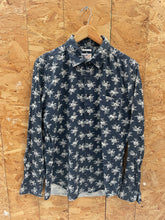 Vintage Y2K Crocker Athletic M Floral Button-Down Shirt - Navy/White